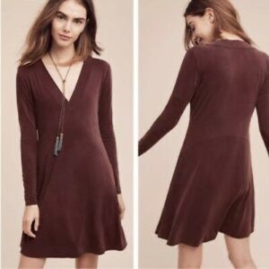 Anthropologie Dolan Left Coast Toute V-Neck Dress in Plum